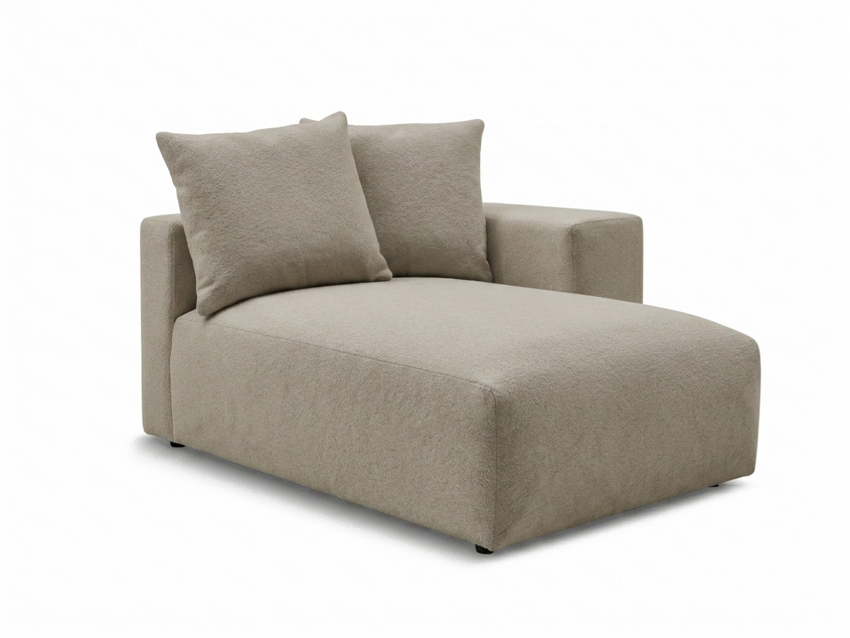 Méridienne avec accoudoir pour canapé modulable VOLTAIRE tissu chiné