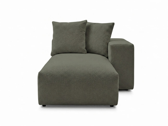 Méridienne avec accoudoir pour canapé modulable VOLTAIRE tissu chiné