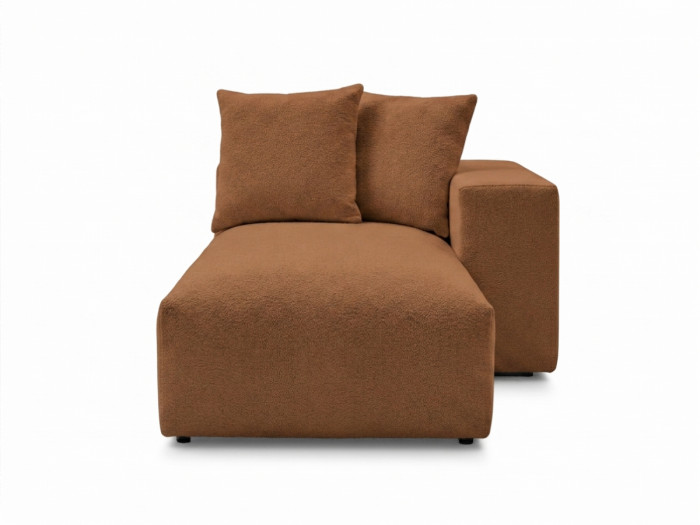 Méridienne avec accoudoir pour canapé modulable VOLTAIRE tissu chiné