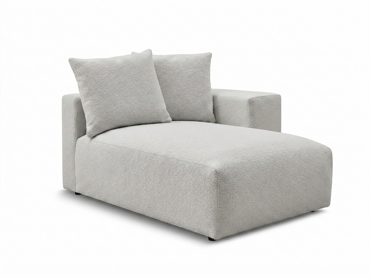 Méridienne avec accoudoir pour canapé modulable VOLTAIRE tissu chiné