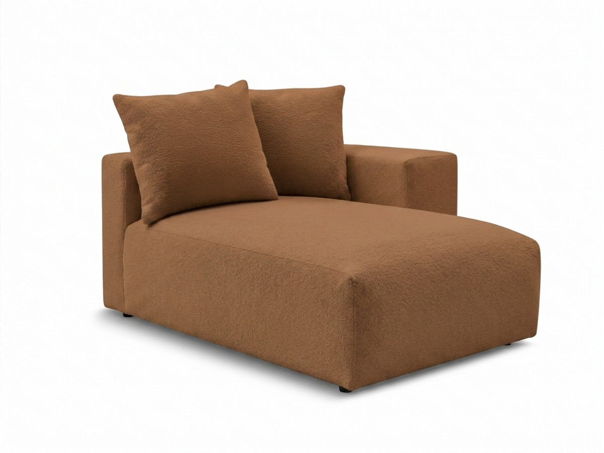 Méridienne avec accoudoir pour canapé modulable VOLTAIRE tissu chiné