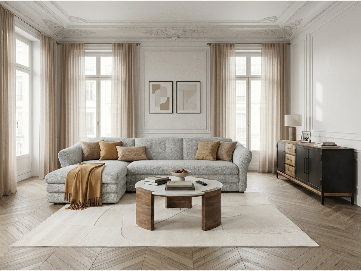Canapé d'angle MARBLE chiné gris — vue 4