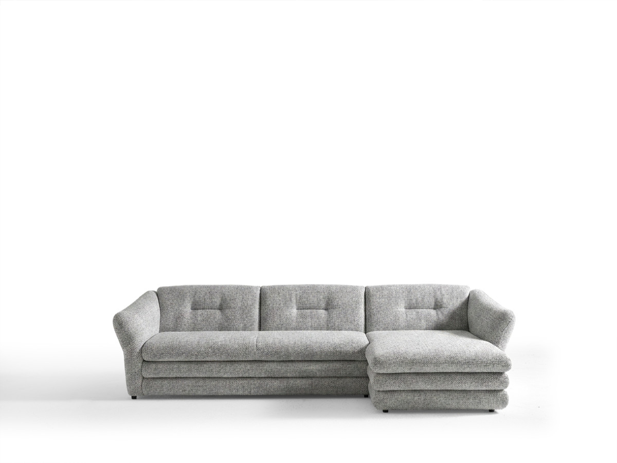 canapé d'angle fixe marble tissu chiné de couleur gris