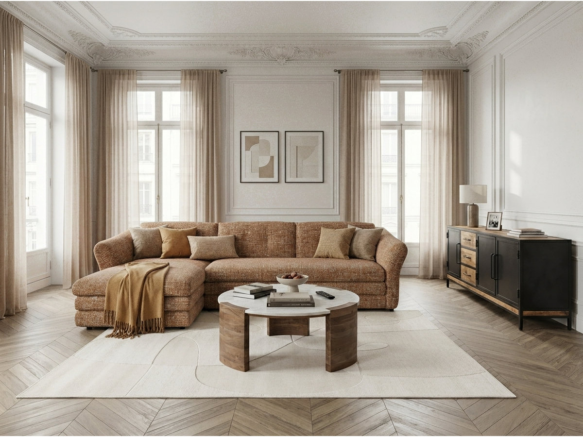 Canapé d'angle MARBLE chiné orange — vue 4