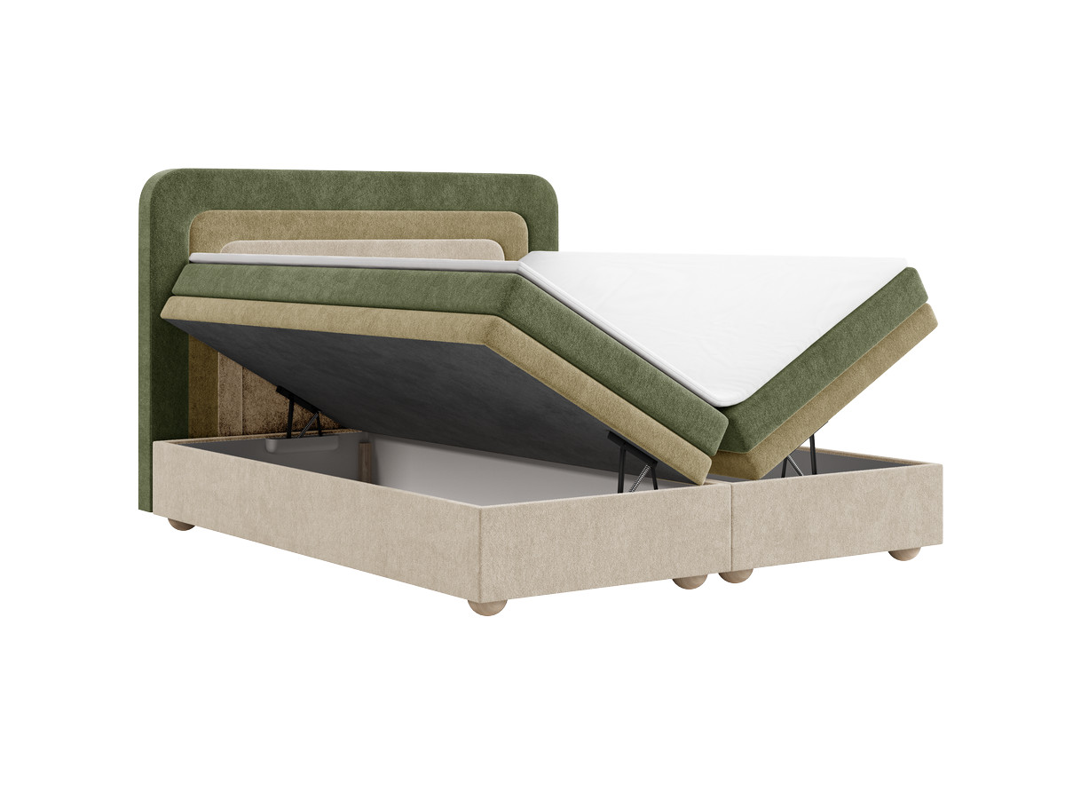 Lit coffre OPALINE tissu texturé