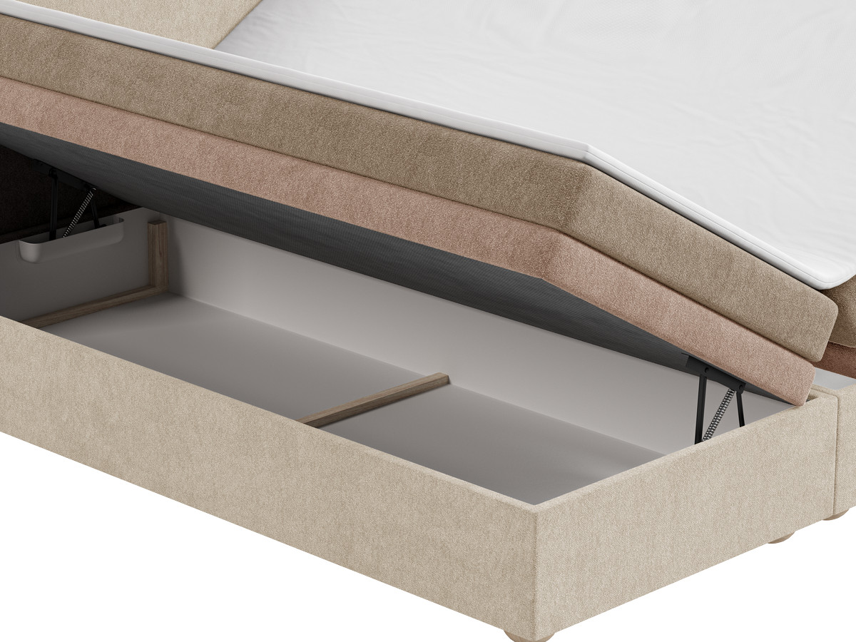 Lit coffre OPALINE tissu texturé