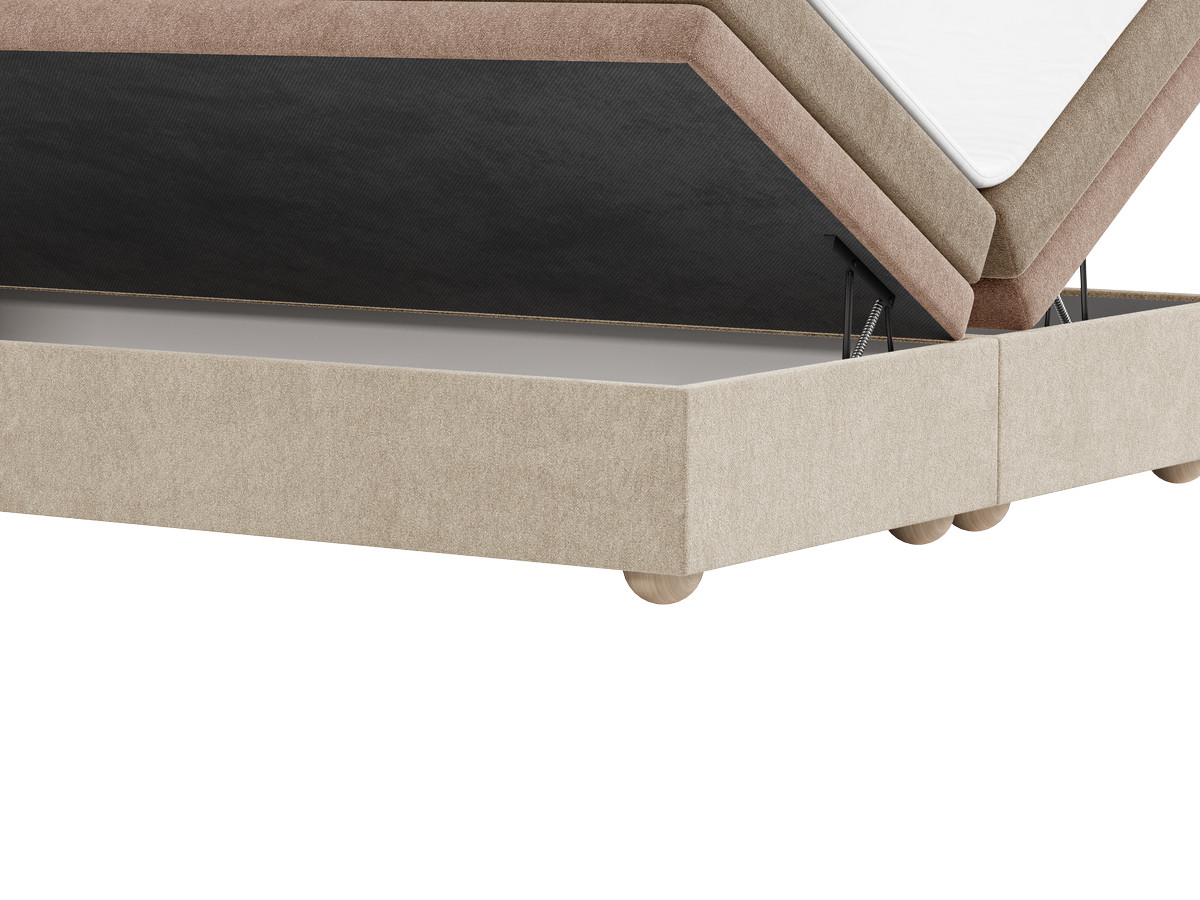 Lit coffre OPALINE tissu texturé