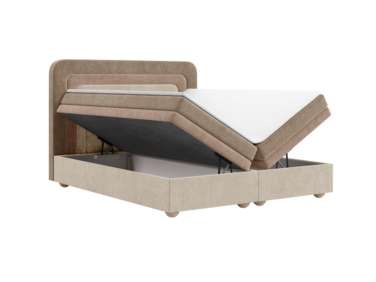 Lit coffre OPALINE tissu texturé