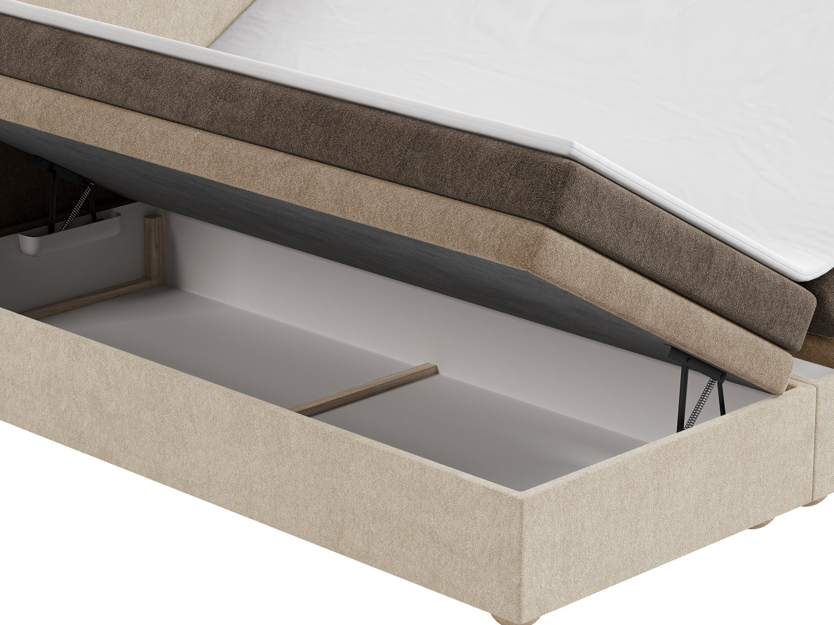 Lit coffre OPALINE tissu texturé