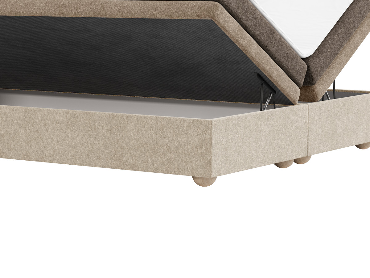 Lit coffre OPALINE tissu texturé