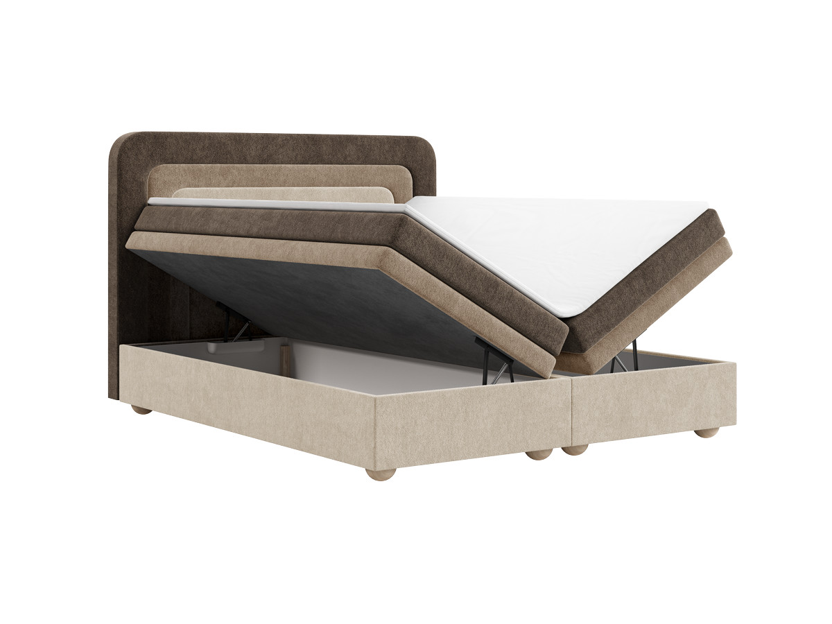 Lit coffre OPALINE tissu texturé