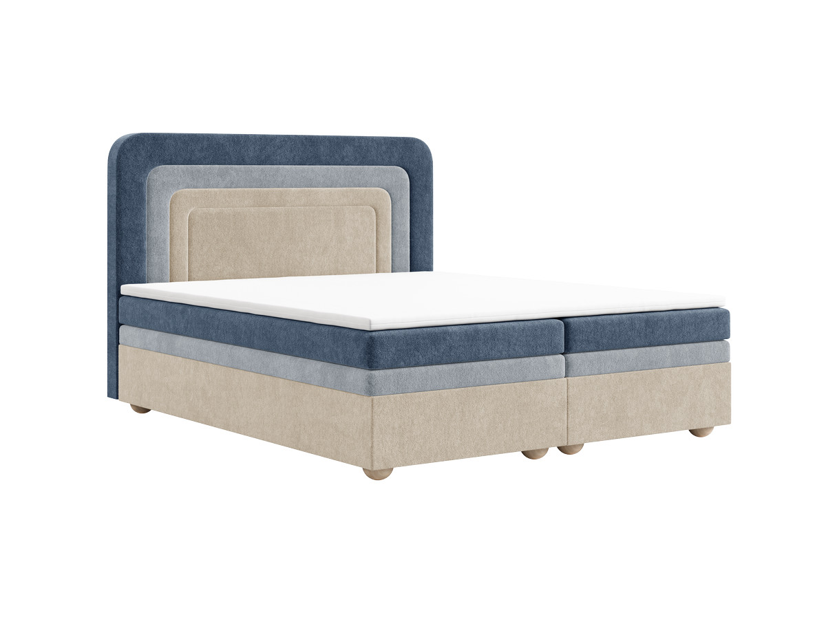 Lit coffre OPALINE tissu texturé