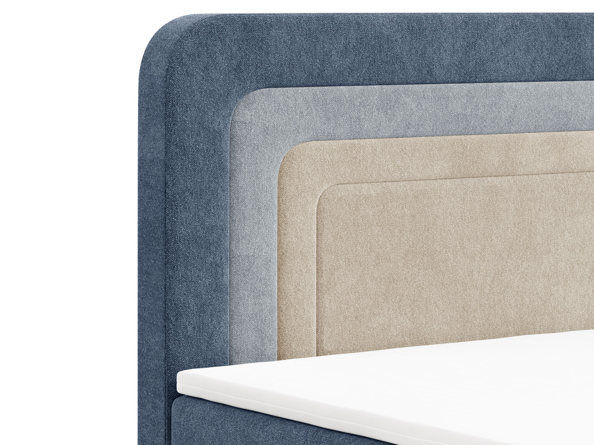 Lit coffre OPALINE tissu texturé