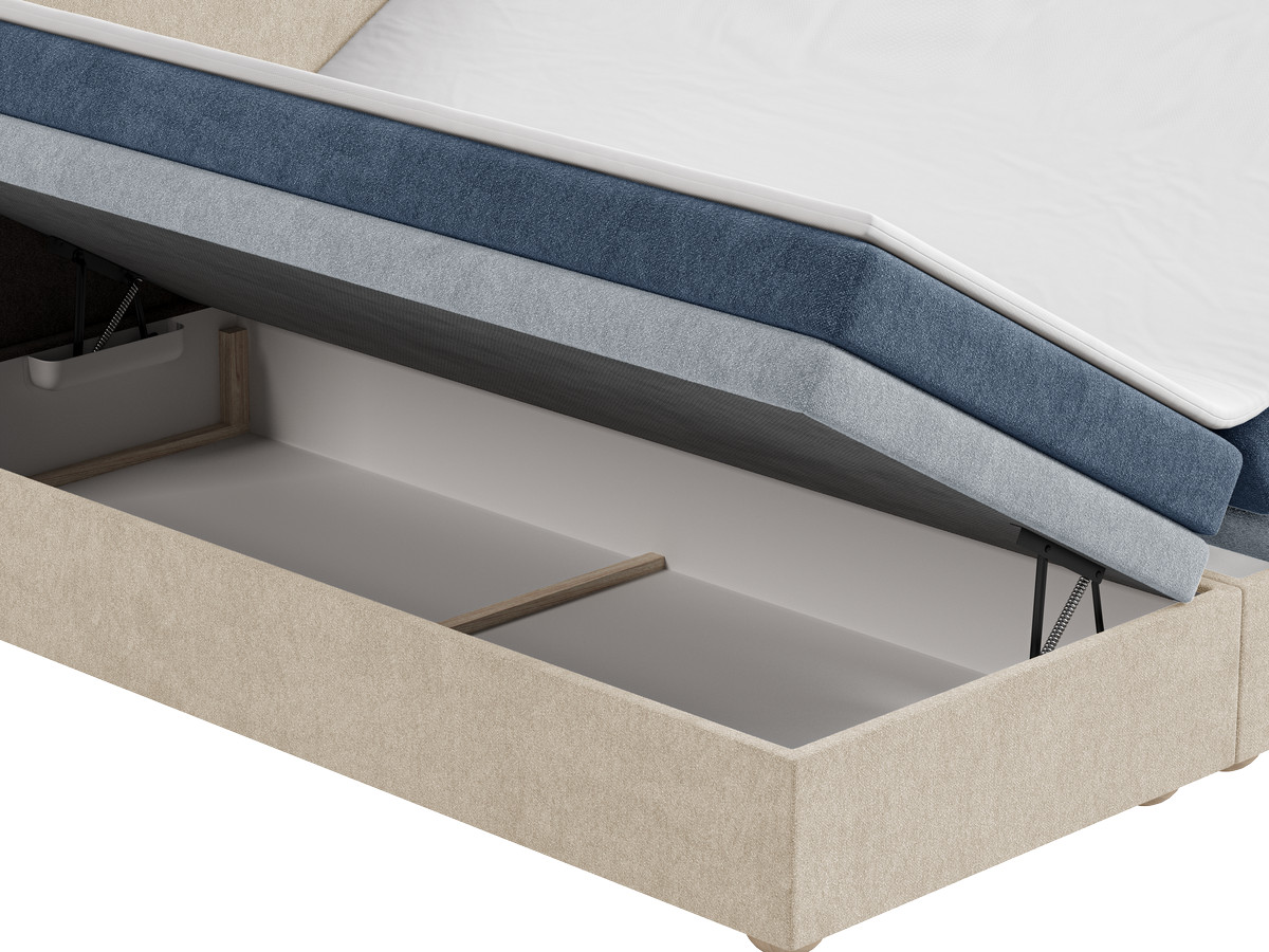 Lit coffre OPALINE tissu texturé