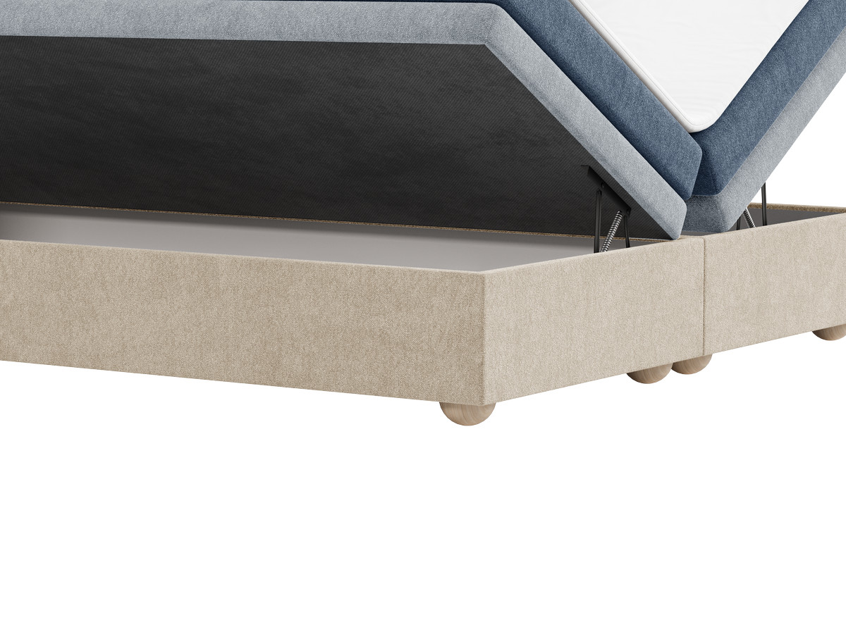 Lit coffre OPALINE tissu texturé