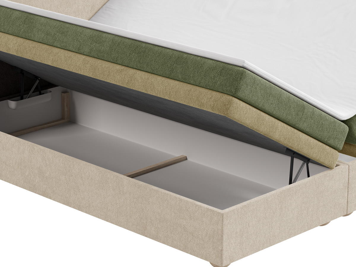 Lit coffre OPALINE tissu texturé