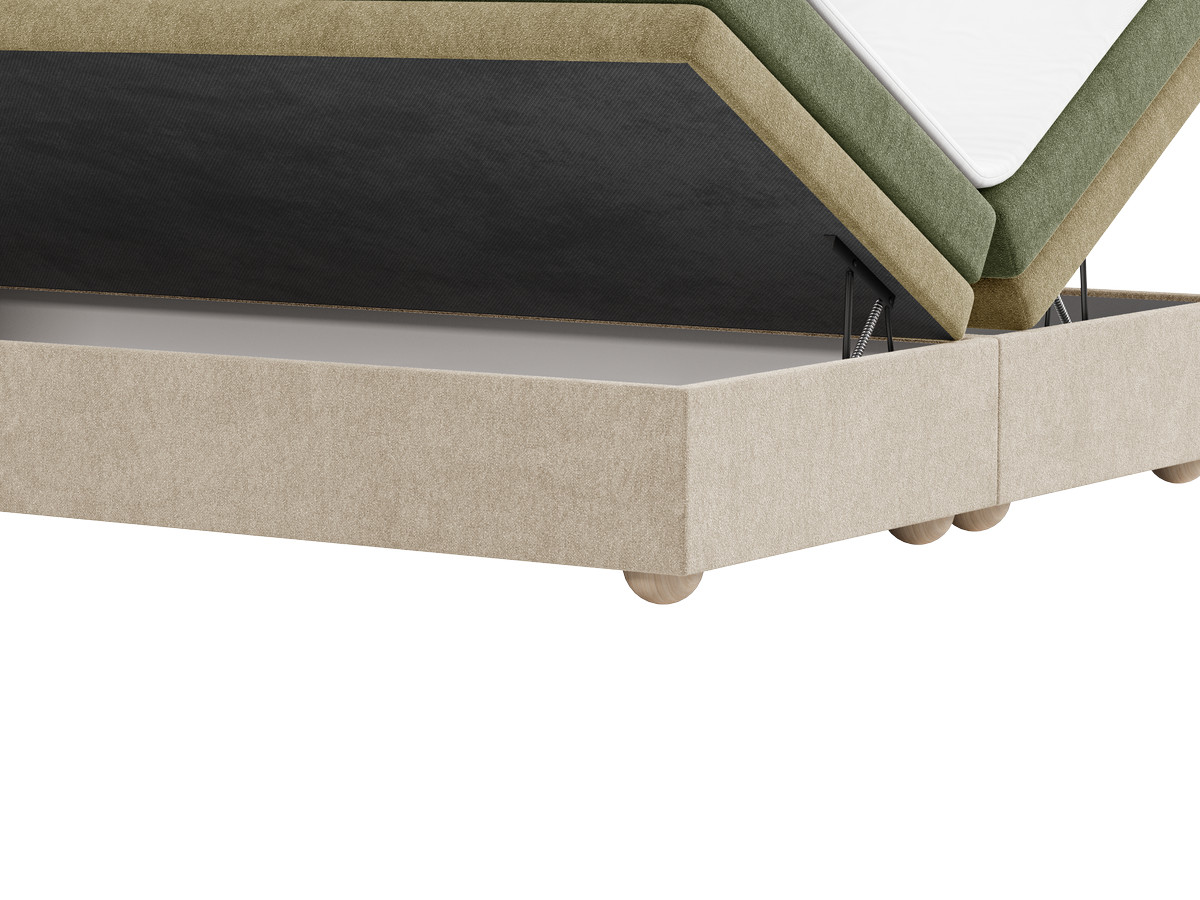 Lit coffre OPALINE tissu texturé