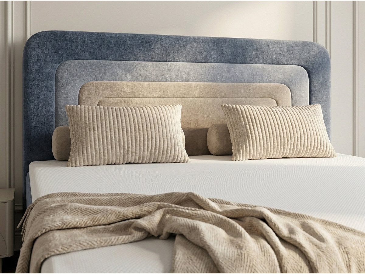 Lit coffre OPALINE tissu texturé