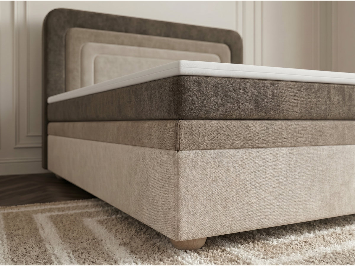 Lit coffre OPALINE tissu texturé