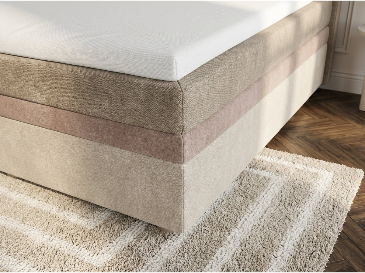 Lit coffre OPALINE tissu texturé
