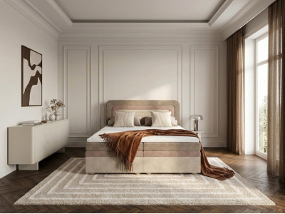 Lit coffre OPALINE tissu texturé