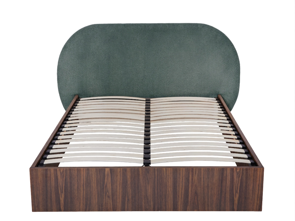 Lit coffre SELIN bois foncé vert — vue 3