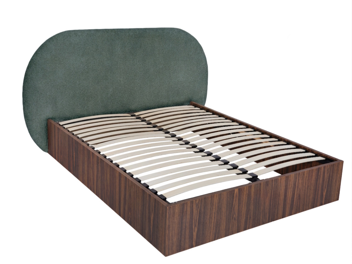 Lit coffre SELIN bois foncé vert — vue 6