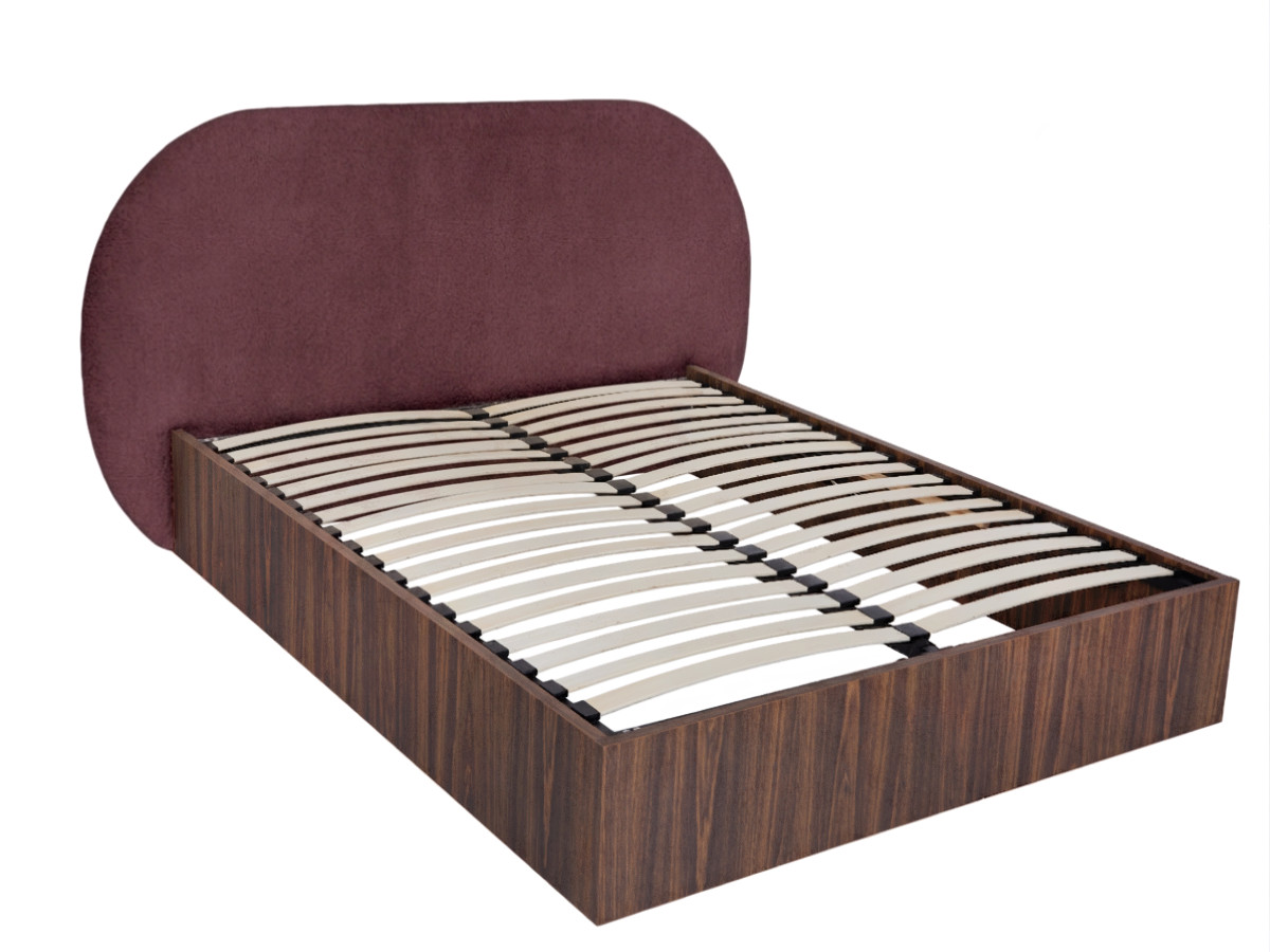 Lit coffre SELIN bois foncé rouge — vue 6