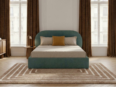 Lit coffre SELIN tissu bouclette