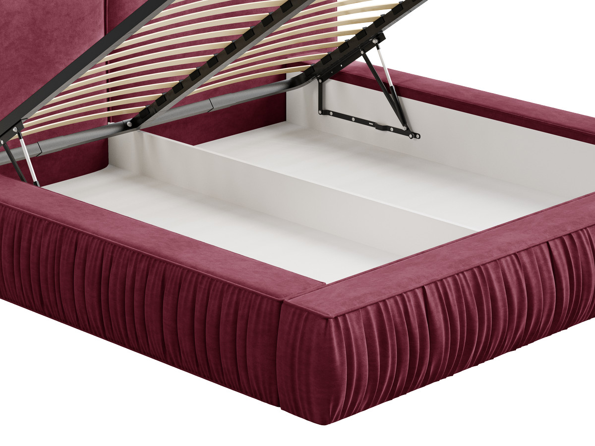 Lit coffre MARQUISE tissu velours lisse
