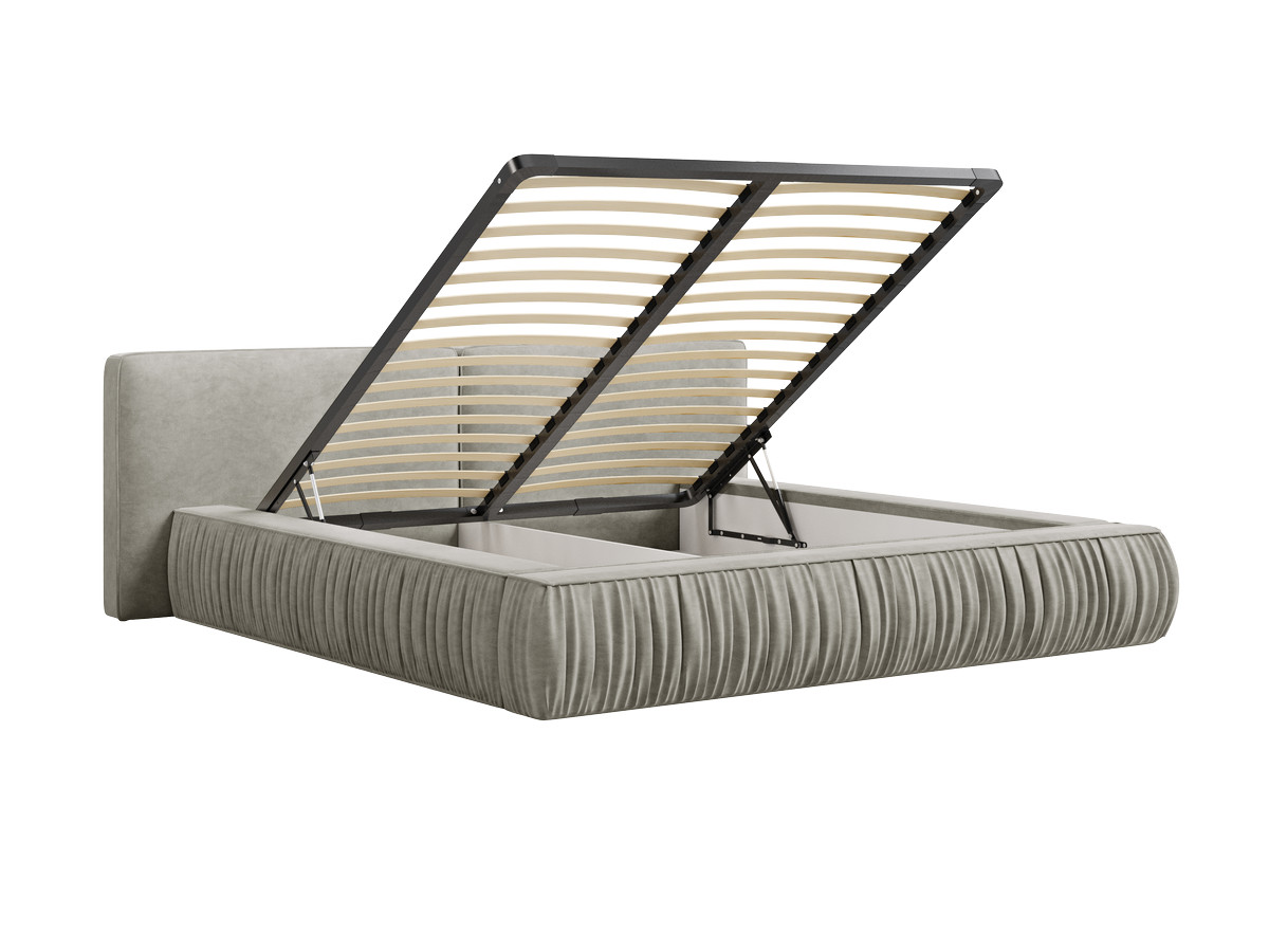 Lit coffre MARQUISE tissu velours lisse