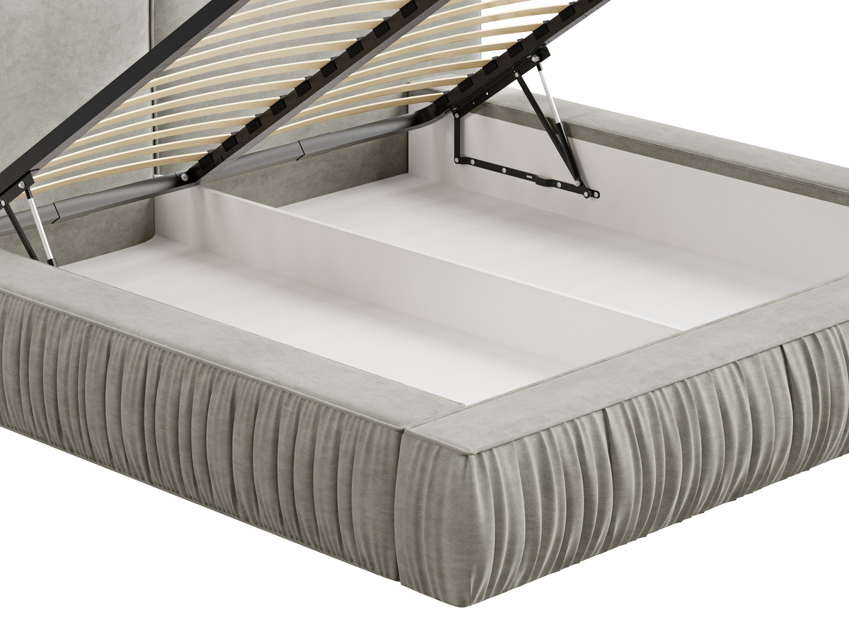 Lit coffre MARQUISE tissu velours lisse
