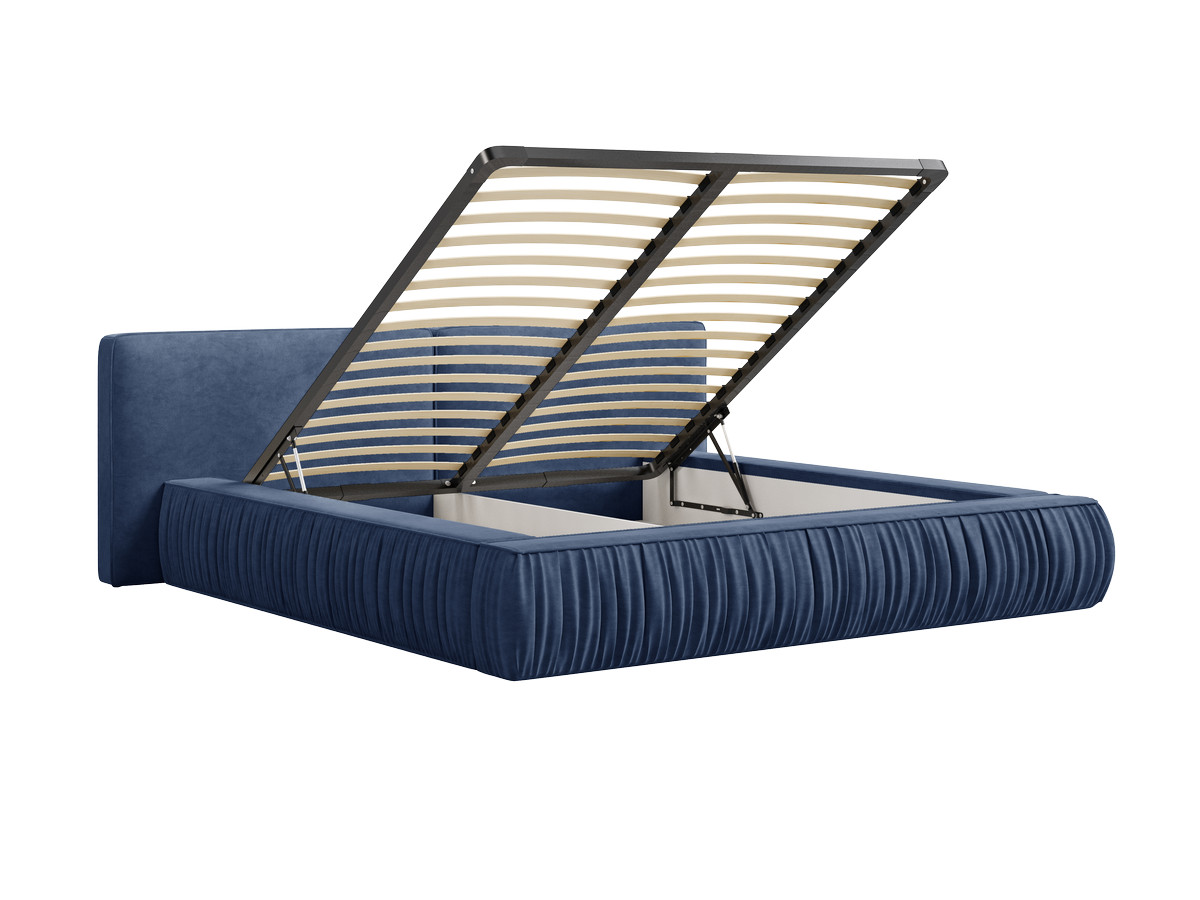 Lit bas coffre MARQUISE tissu velours lisse