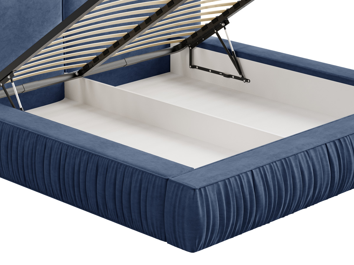 Lit bas coffre MARQUISE tissu velours lisse