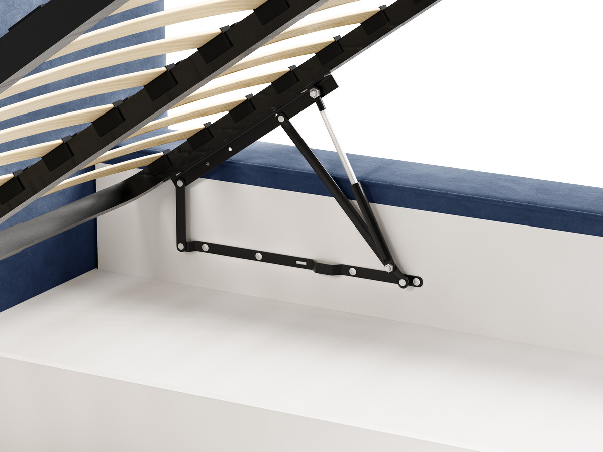 Lit coffre MARQUISE tissu velours lisse
