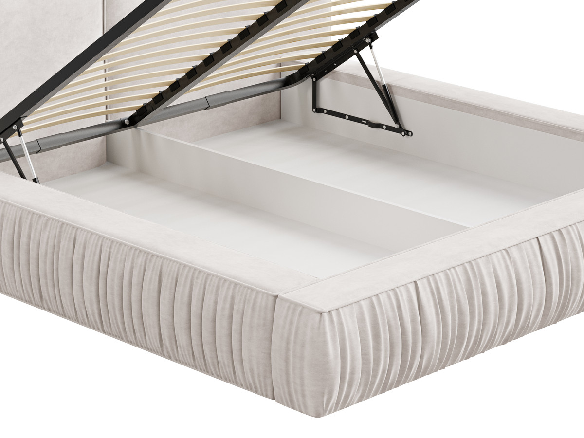 Lit bas coffre MARQUISE tissu velours lisse