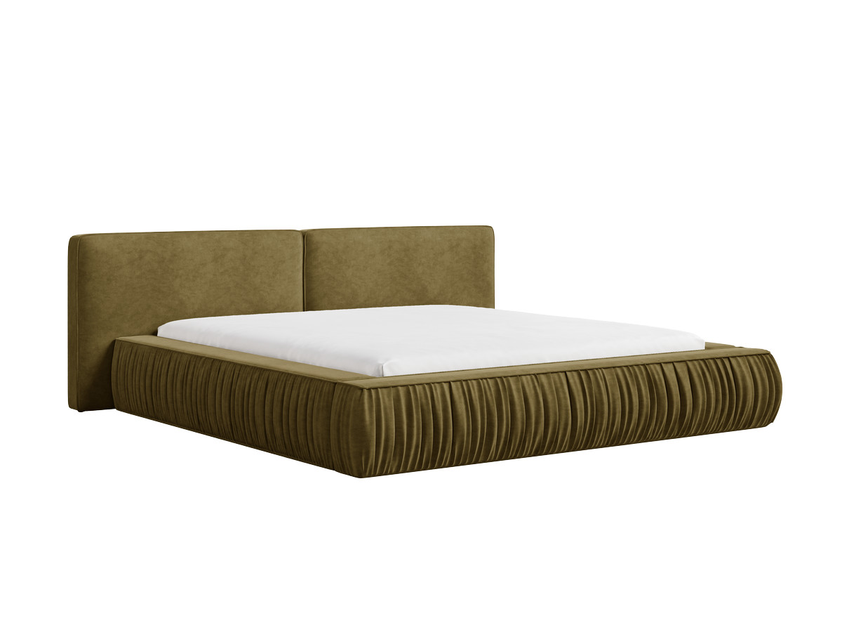 Lit coffre MARQUISE tissu velours lisse