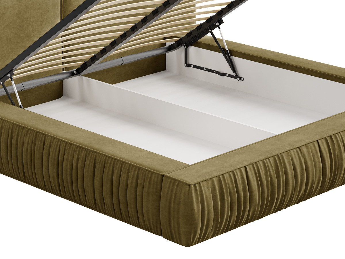 Lit bas coffre MARQUISE tissu velours lisse