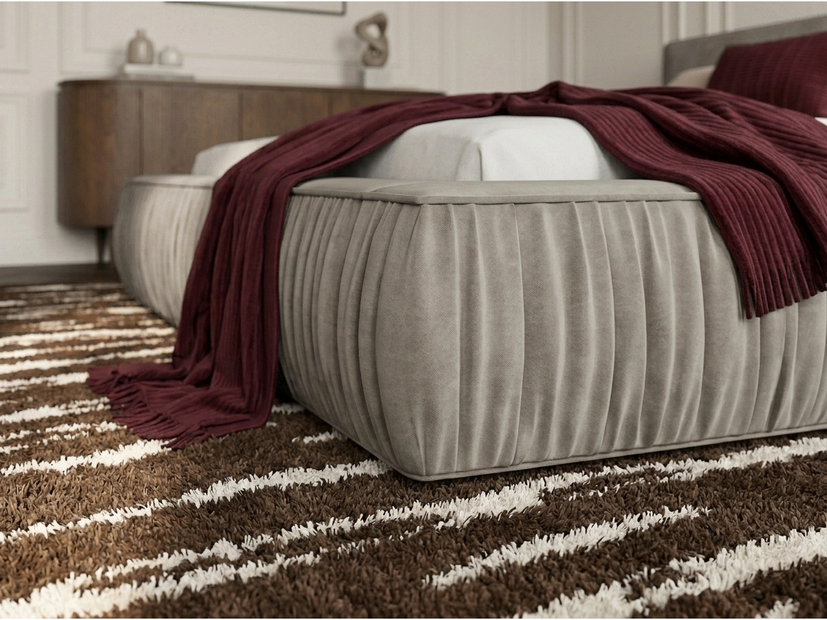Lit coffre MARQUISE tissu velours lisse