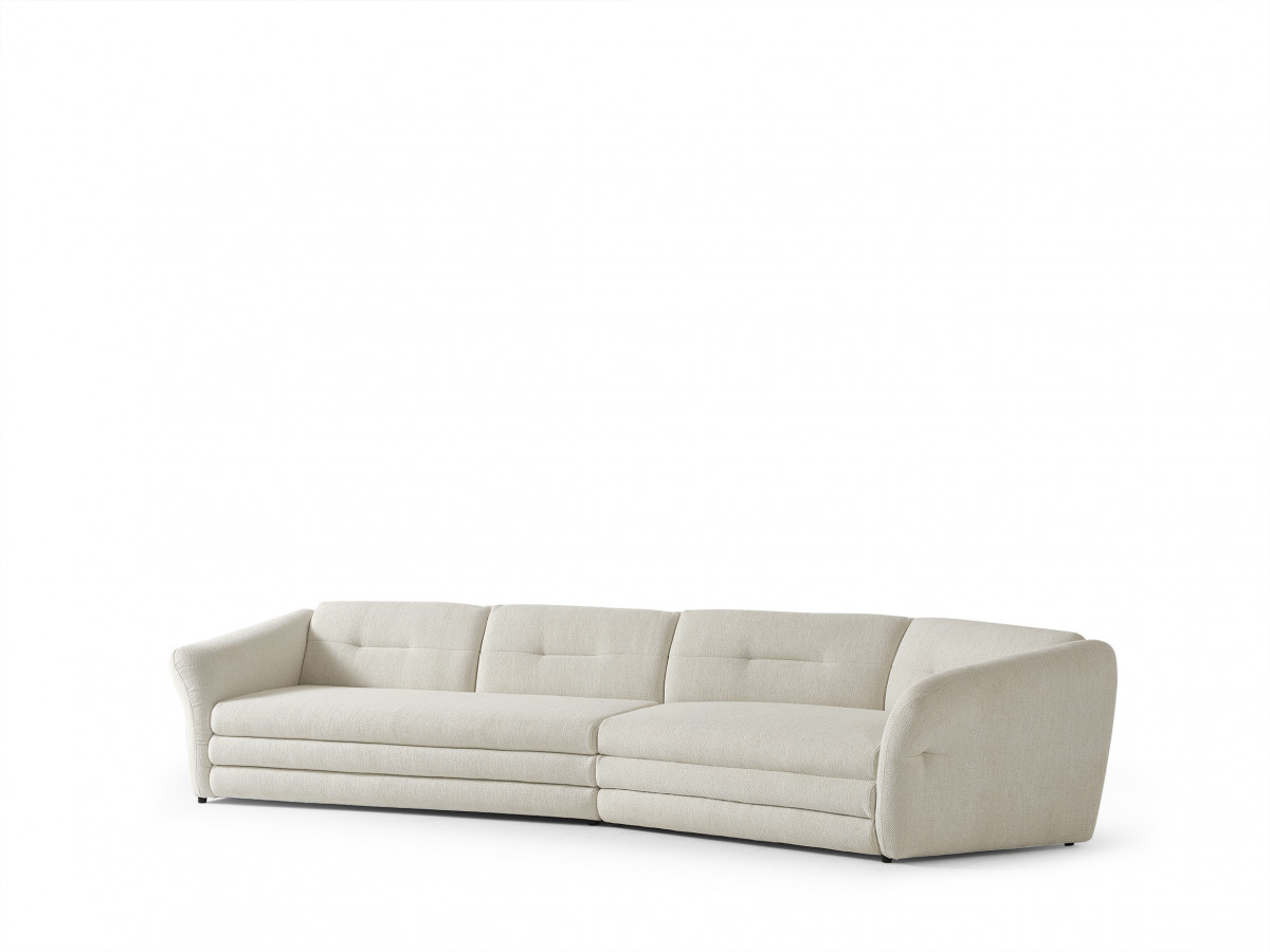 Vaste 4-zit zetel MARBLE van gemêleerde stof