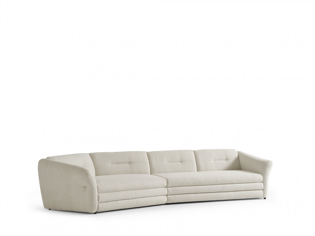 Vaste 4-zit zetel MARBLE van gemêleerde stof