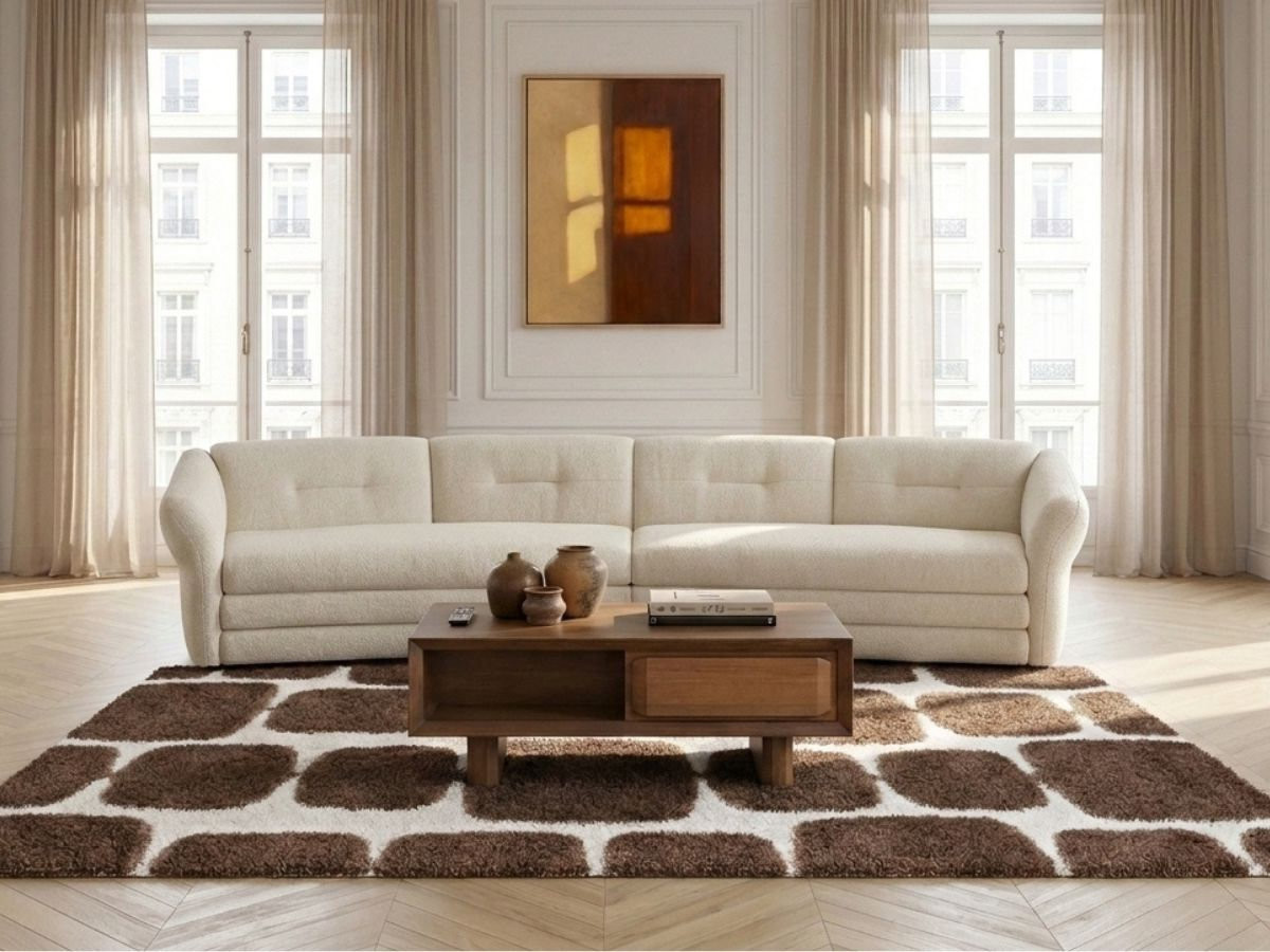 Canapé 4 places MARBLE chiné beige — vue 4