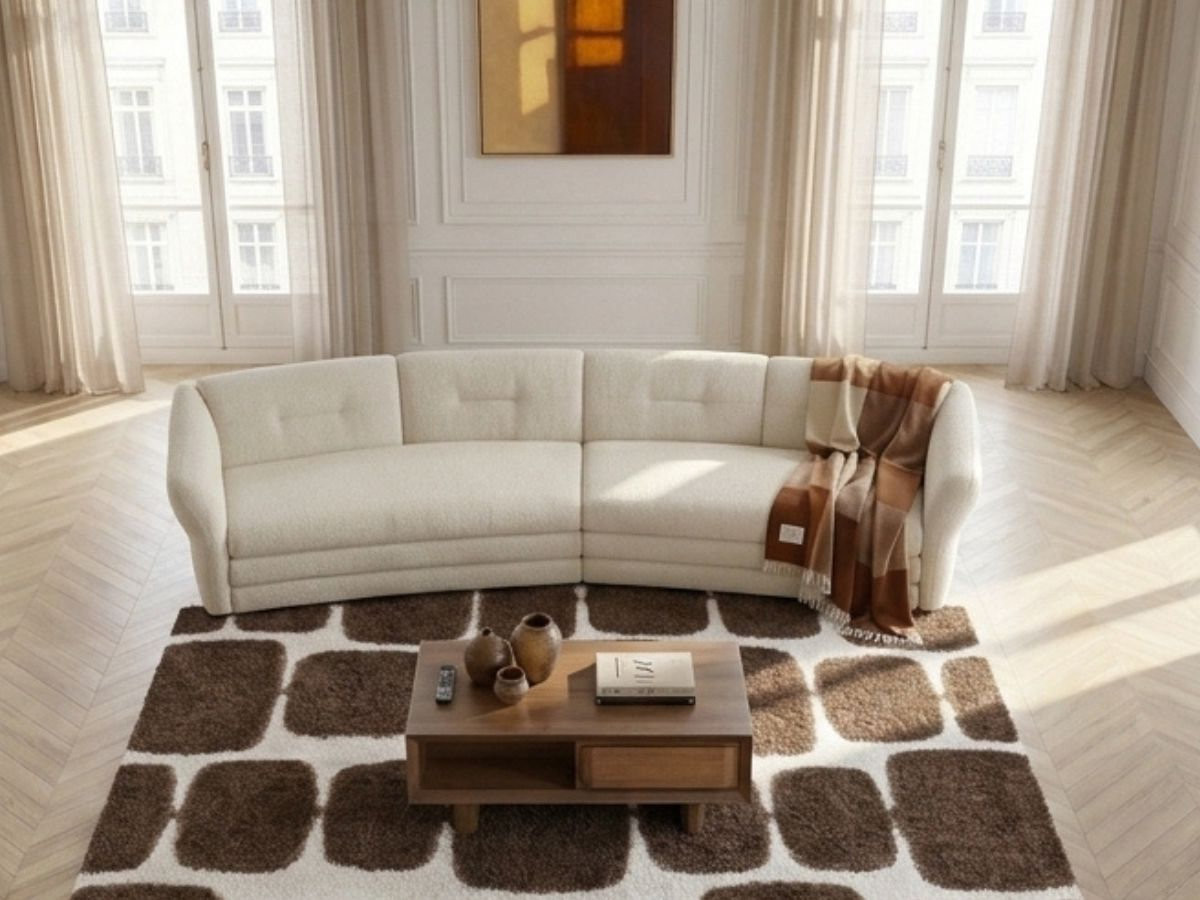 Canapé 4 places MARBLE chiné beige — vue 6