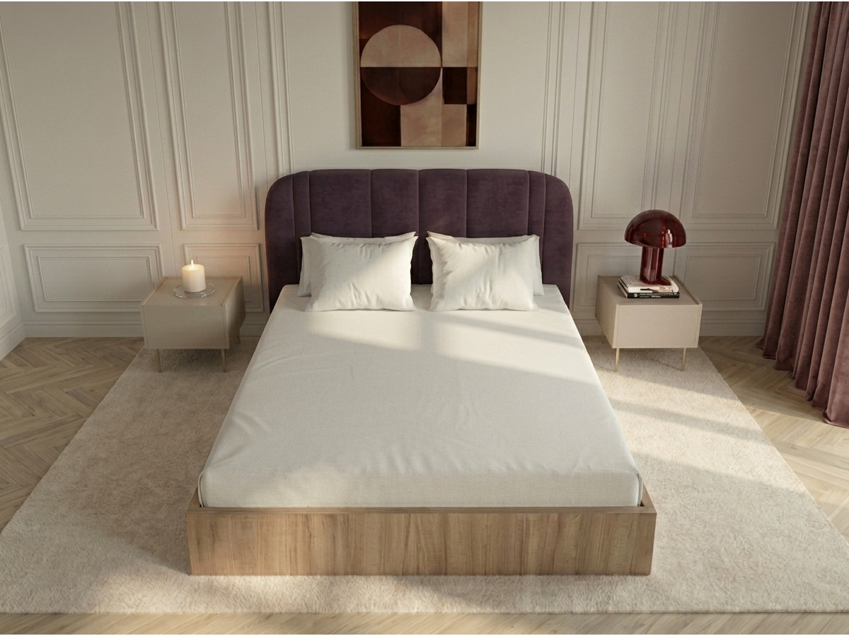 Lit coffre SIDNEY bois clair violet — vue 6