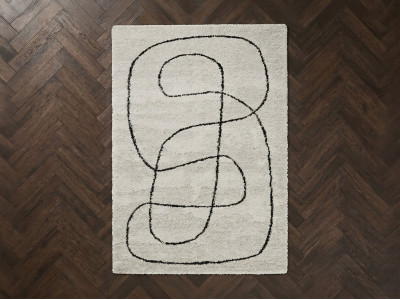 Tapis poils longs LAURE motif abstrait