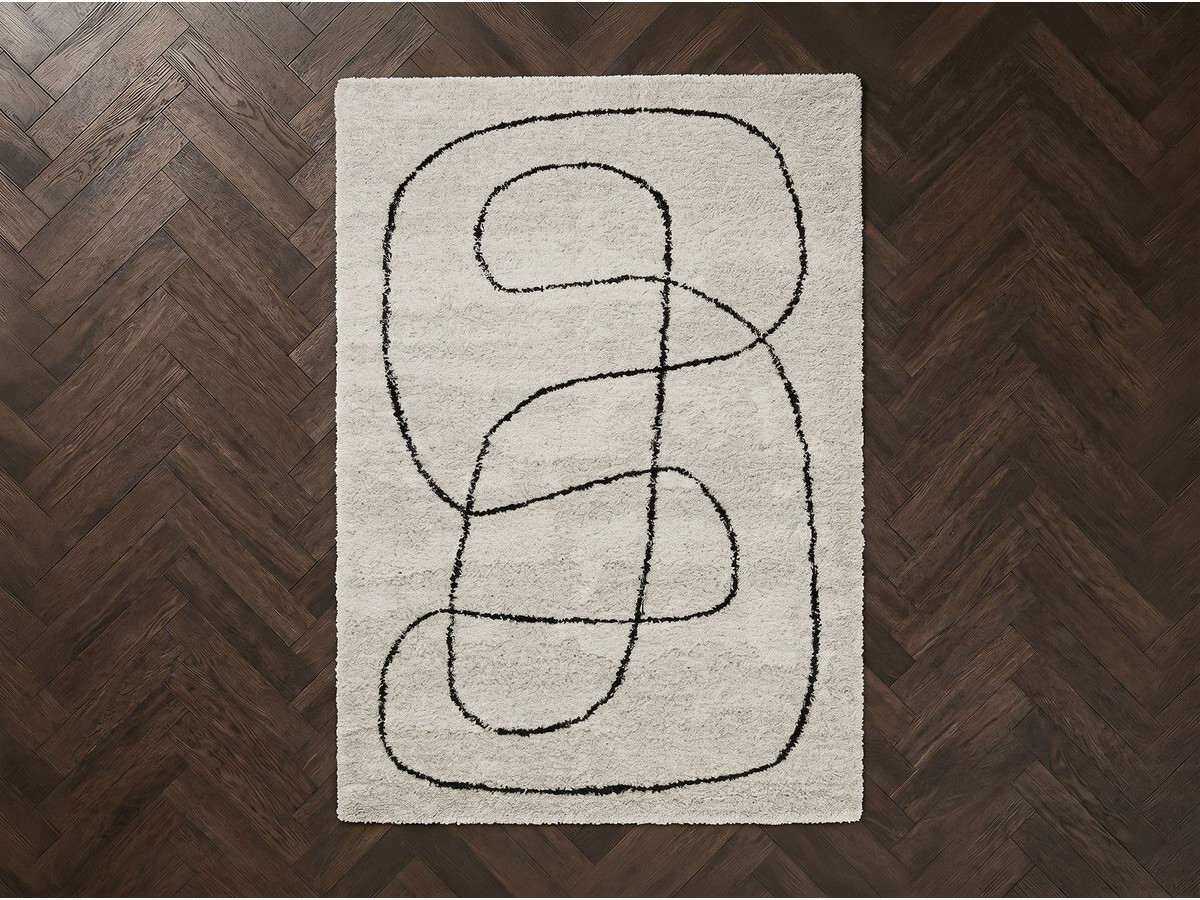 Tapis poils longs LAURE motif abstrait