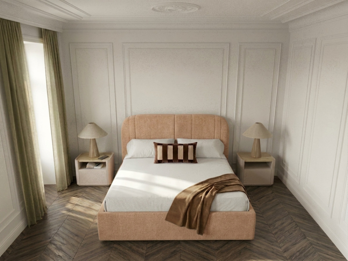 Lit coffre SIDNEY texturé rose — vue 6