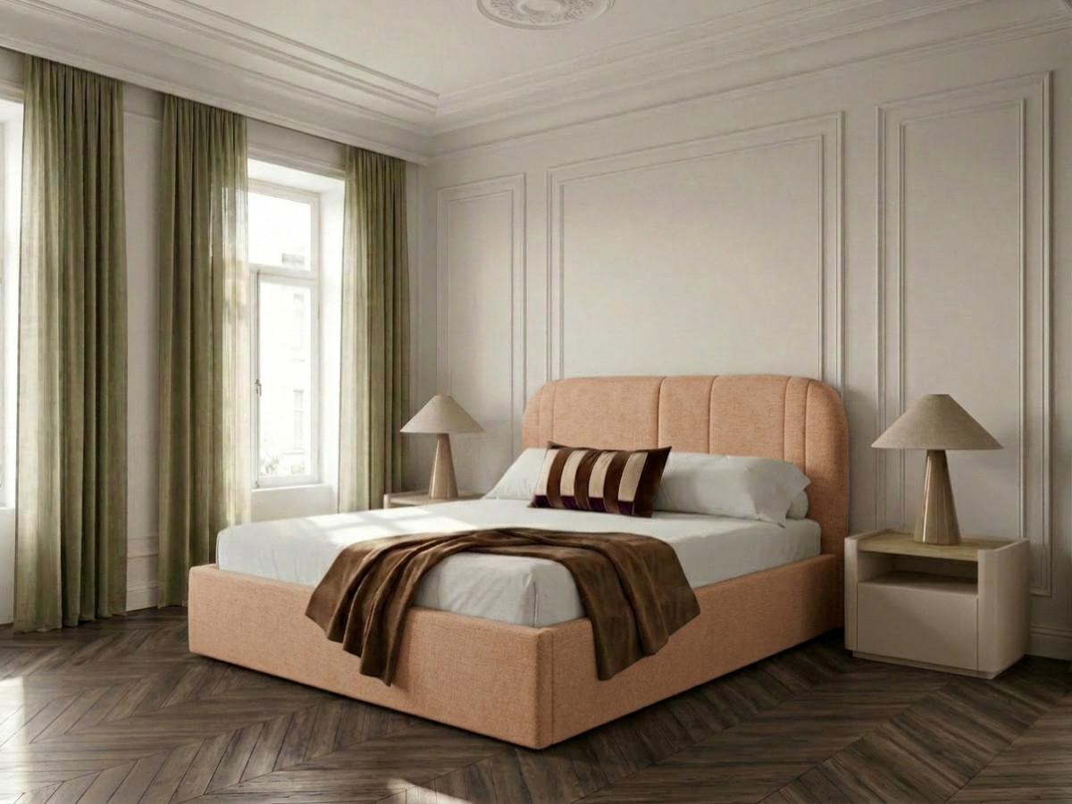 Lit coffre SIDNEY texturé rose — vue 4