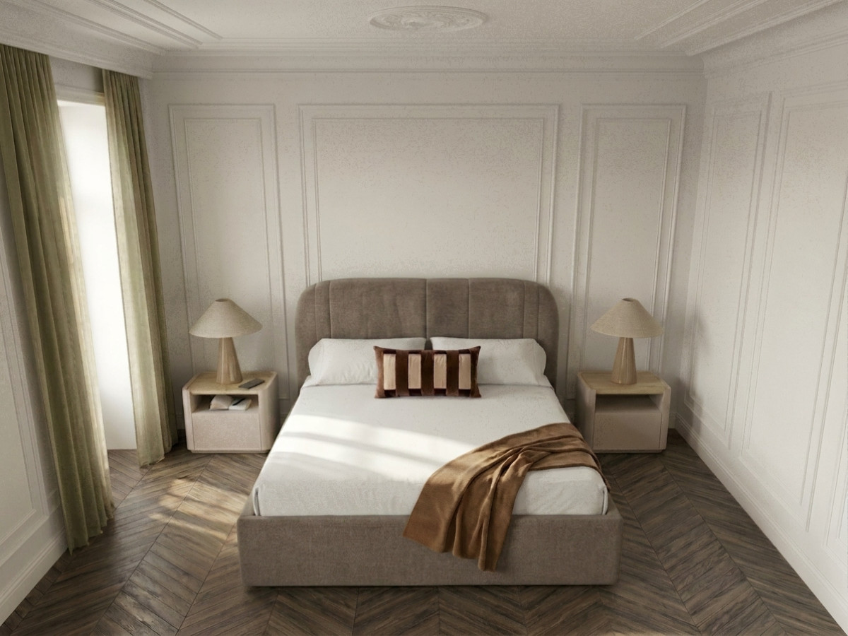 Lit coffre SIDNEY texturé taupe — vue 6