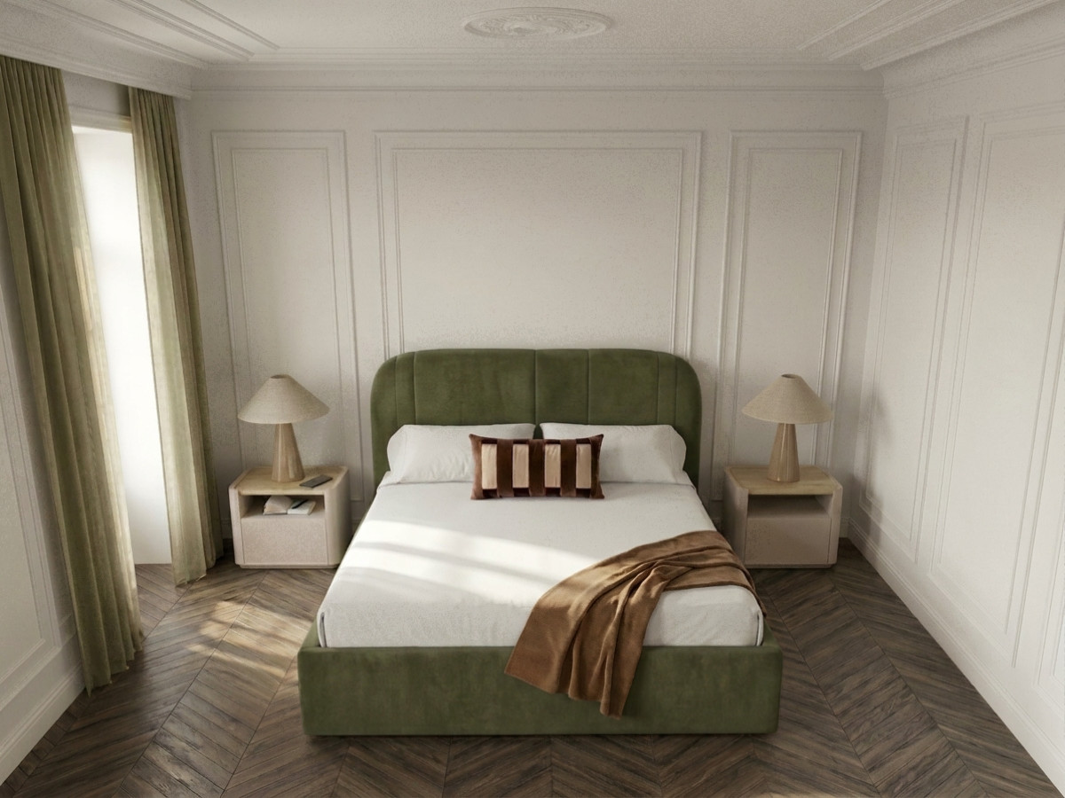 Lit coffre SIDNEY texturé vert — vue 6